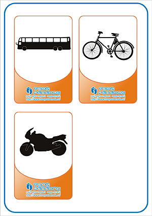 автобус, велосипед, мотоцикл