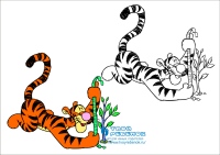 Раскраска Тигра садовник