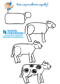 Учимся рисовать корову