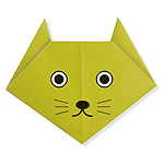 Оригами кошка схема