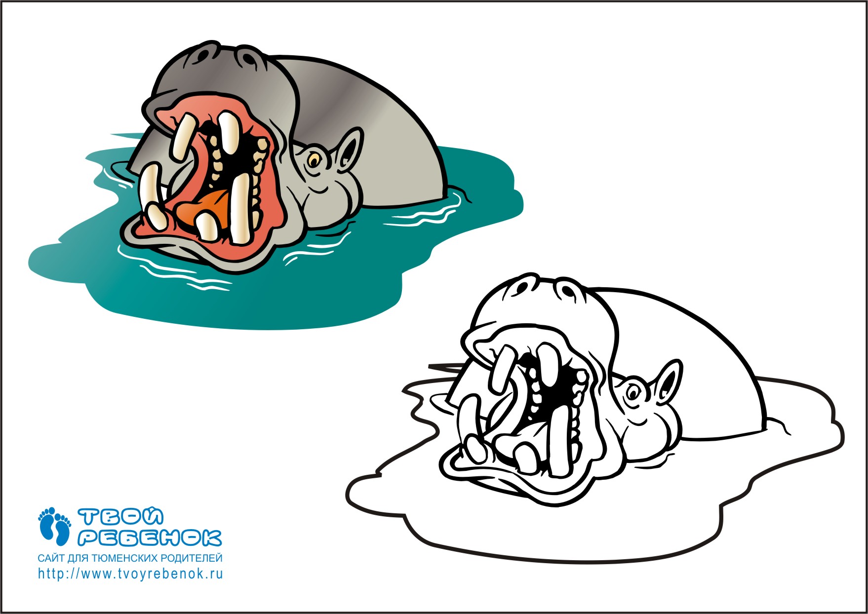 раскраска бегемот раскраска бегемот