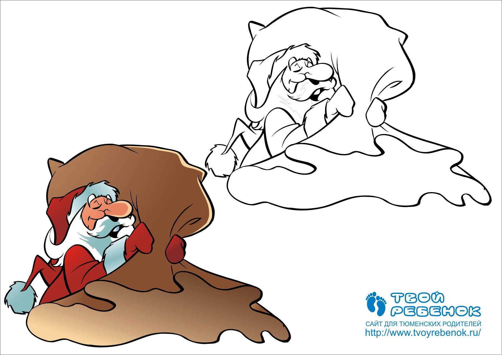 раскраска Санта Клаус раскраска Санта Клаус