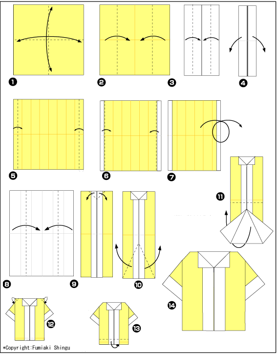 Схема оригами блузка