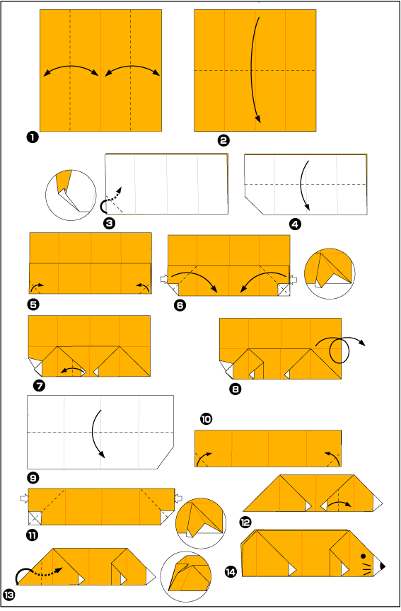 Схема оригами крот