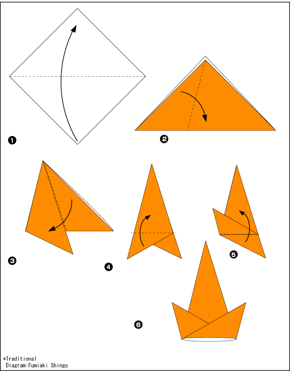 Схема оригами шапочка для вечеринки