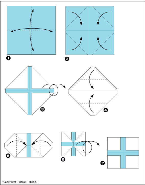 Схема оригами знак плюс