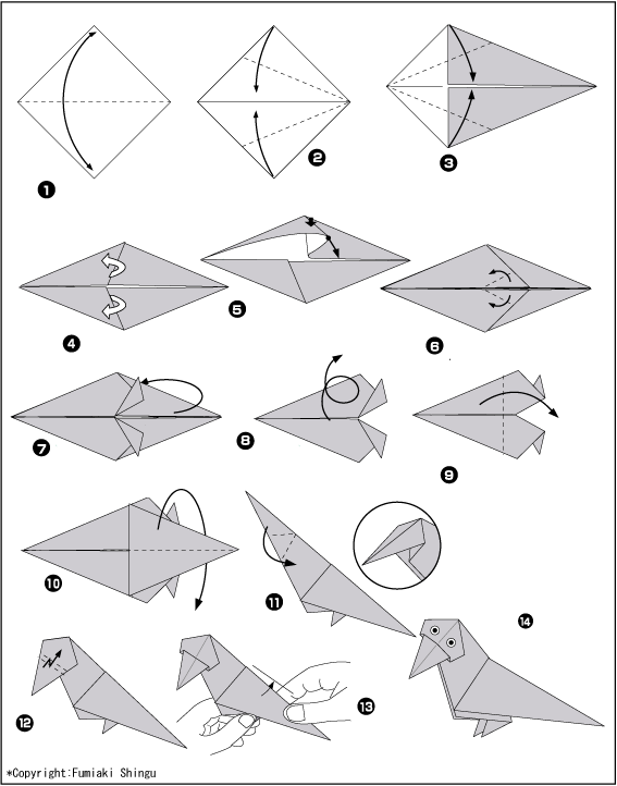 Схема оригами ворона