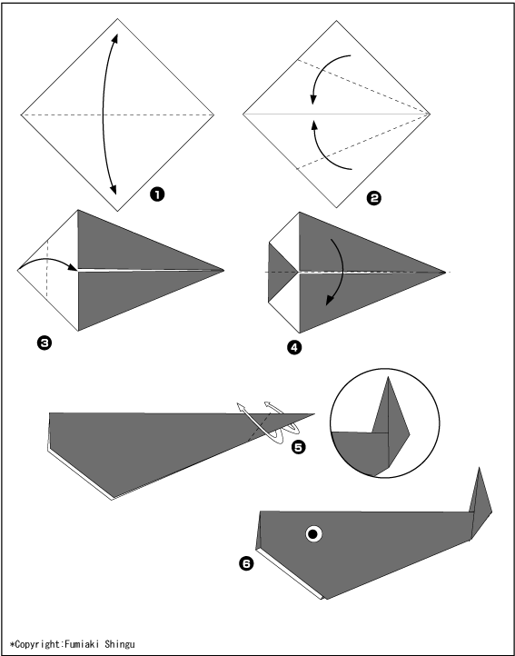 Схема оригами кит